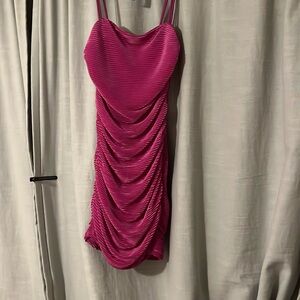 Lucy in the Sky Fuchsia Ruched Mini Dress
